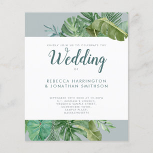 Budget Vert tropical Greenery Mariage gris Invitat