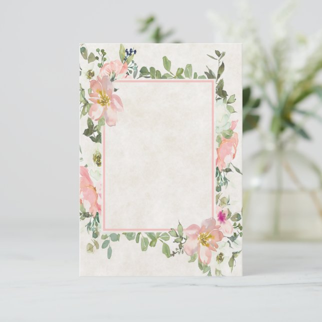 Budget vierge Cadre floral rose joli Invitation de (Debout devant)
