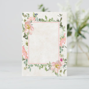 Budget vierge Cadre floral rose joli Invitation de