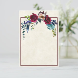 Budget vierge faire-part de mariage floral boho ro