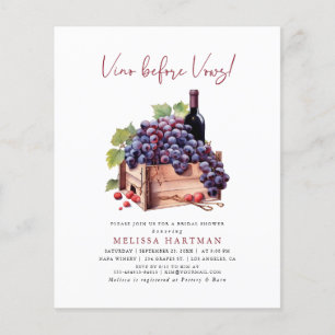 Budget Vino Avant Vows Invitation De Douche Nuptia