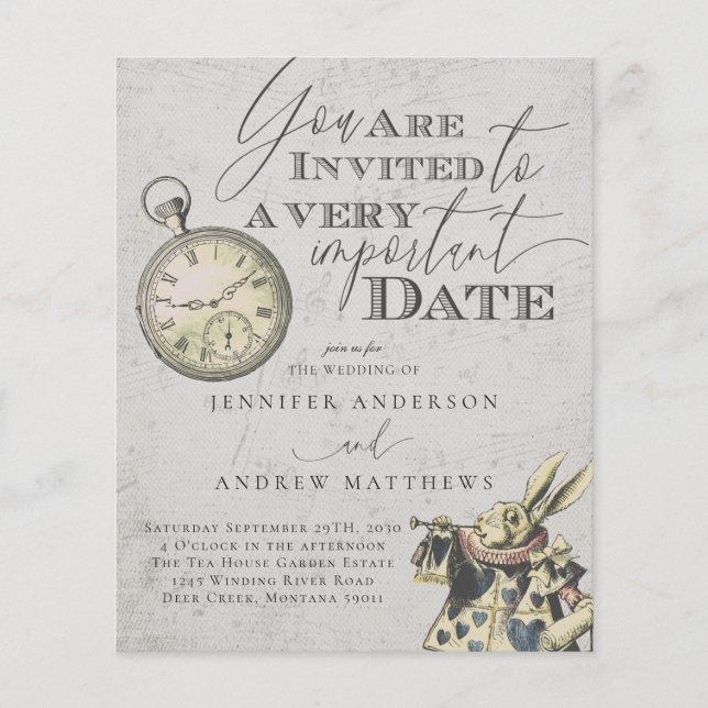 Budget Vintage Alice au Mariage Wonderland (Devant)