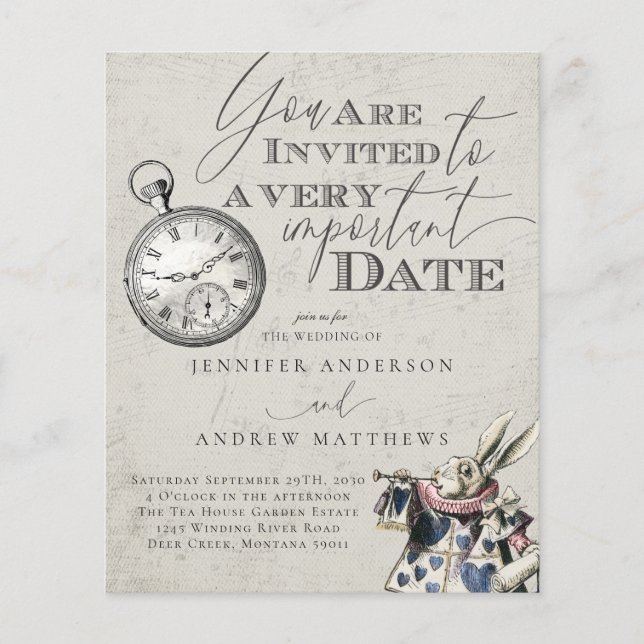 Budget Vintage Alice au Mariage Wonderland (Devant)