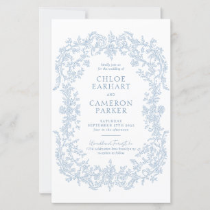 BUDGET Vintage Bleu Baroque Ligne Mariage d'art