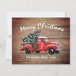 Budget Vintage Camion Russe Merry Carte de Noël