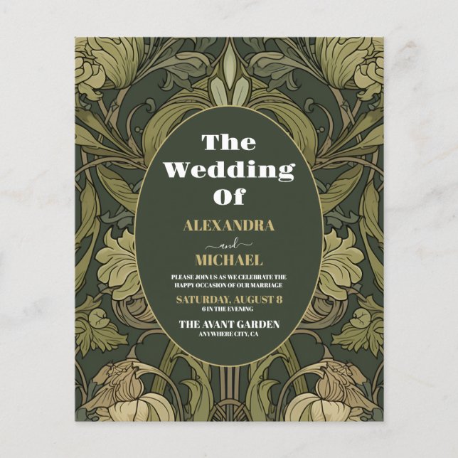 Budget Vintage Floral Art Nouveau Mariage (Devant)