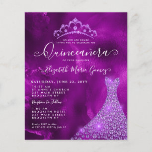 Budget Violet Violet Diamant Tiara Quinceanera