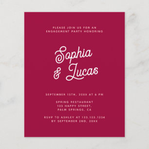 Budget Viva Magenta Retro Engagement Invitation