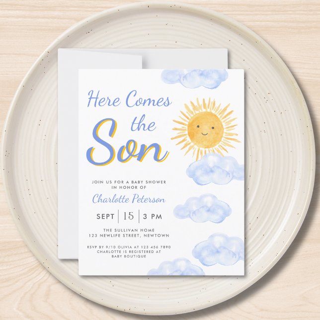 Budget Voici Le Fils Garçon Invitation Baby shower (Créateur téléchargé)