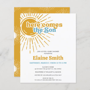 Budget Voici le fils retro garçon baby shower