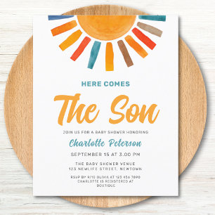 Budget voici l'invitation du Baby shower Fils
