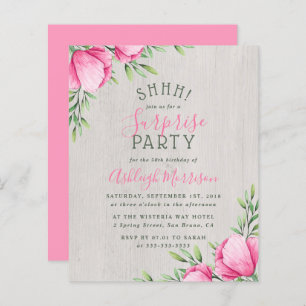 Budget Watercolor Flowers & Wood Surprise Party