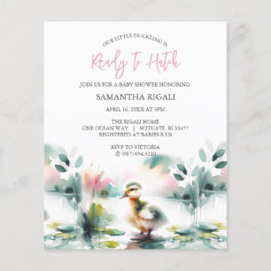 Budget Watercolor Girl Baby shower canard thème