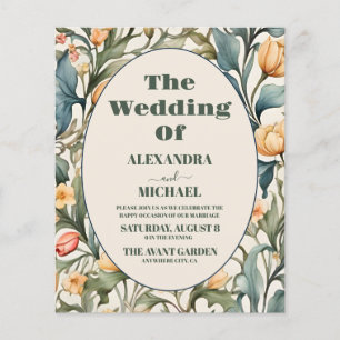 Budget Watercolor Tulips William Morris Mariage