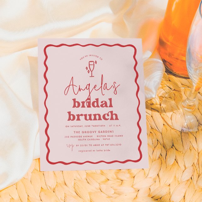 Budget Wavy Retro Rose & Rouge Super Bridal Brunch (Créateur téléchargé)