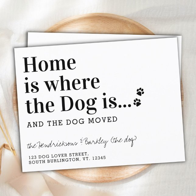 Budget We Have Moved New Address Dog Moving Card (Créateur téléchargé)