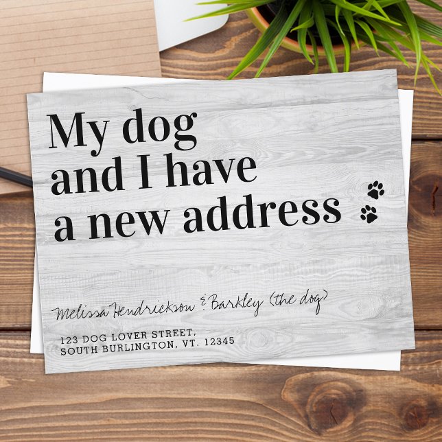 Budget We Have Moved New Address Dog Moving Card (Créateur téléchargé)