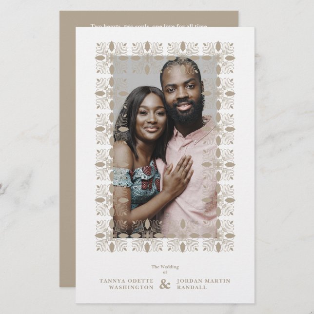 Budget Wedding Golden Effect Fancy Ornament Lace (Devant / Derrière)