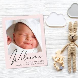 Budget Welcome 4 Faire-part de naissance rose phot