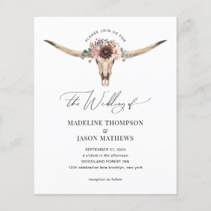 Budget Western Bohemian Floral Cow Mariage crâne
