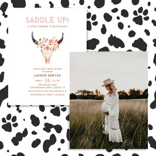 Budget Western Photo Girl Baby shower Invitation