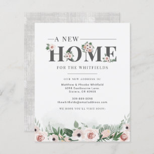 Budget Weve Moved Floral Moving Faire-part