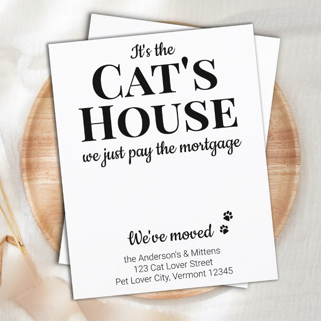 Budget We've Moved New Address Cat Pet Moving Card (Créateur téléchargé)