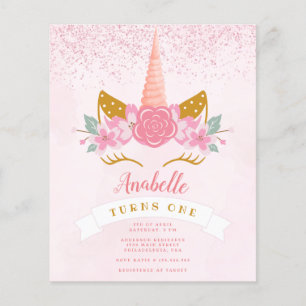Budget Whimsical Pink Rainbow Unicorn Anniversaire