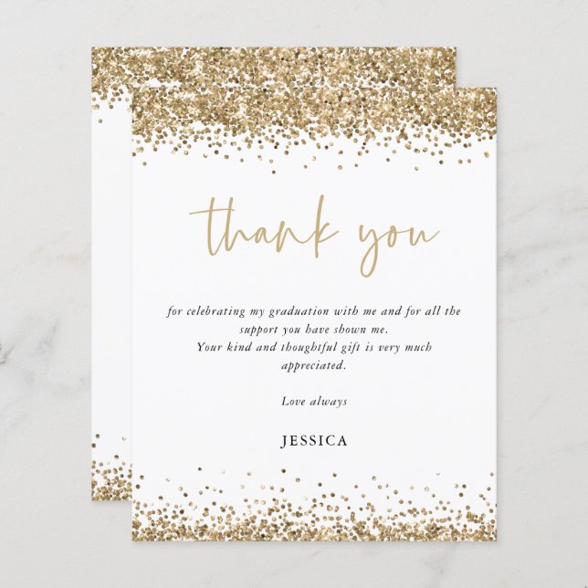 Budget White Gold Parties scintillant 2024 Graduat (Devant / Derrière)