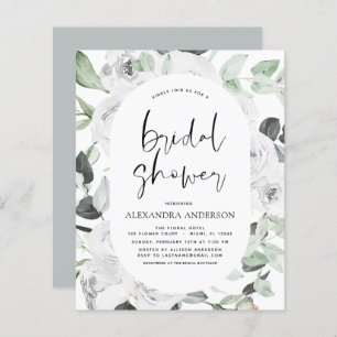 Budget White Rose Fête des mariées Floral Invitati