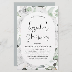 Budget White Rose Fête des mariées Floral Invitati