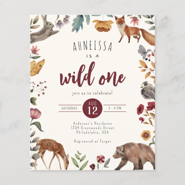 Budget Wild One Animal Woodland Premier anniversai (Devant)