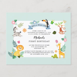 Budget Wild One Jungle Safari animal 1er anniversa