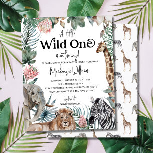 Budget Wild One Safari Animaux Baby shower Invitat