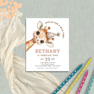 Budget Wild Time Cute Giraffe 2e fête d'anniversai