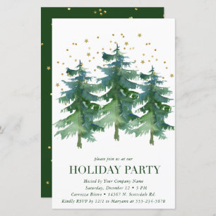 Budget Winter Forest Company Fête Invitation
