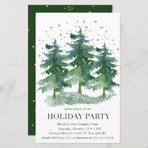 Budget Winter Forest Company Fête Invitation