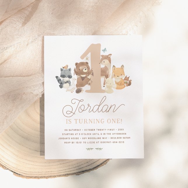 Budget Woodland Animaux Première fête d'anniversai (Créateur téléchargé)