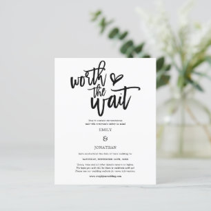 Budget Worth the Wait Wedding Enregistrer la date