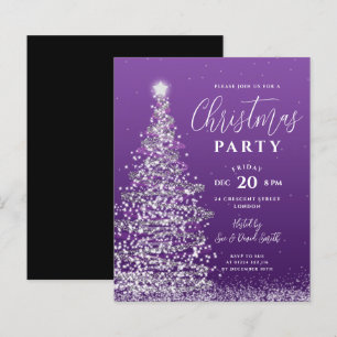 Budget Xmas Arbre Argent Purple Invitation de vaca