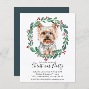 Budget Yorkshire Terrier Chien de Noël Invitation