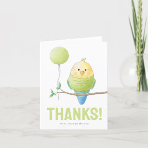 Budgie Anniversaire plié Carte de remerciements