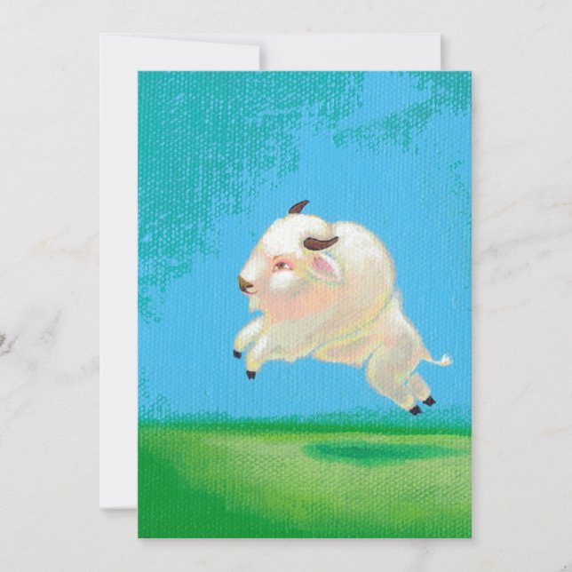 Buffalo art amusant heureux leaping peinture de bi (Devant)