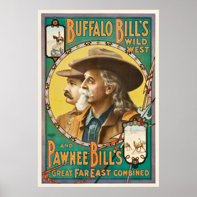Buffalo Bill et Pawnee Bill Wild West Show Poster (Devant)