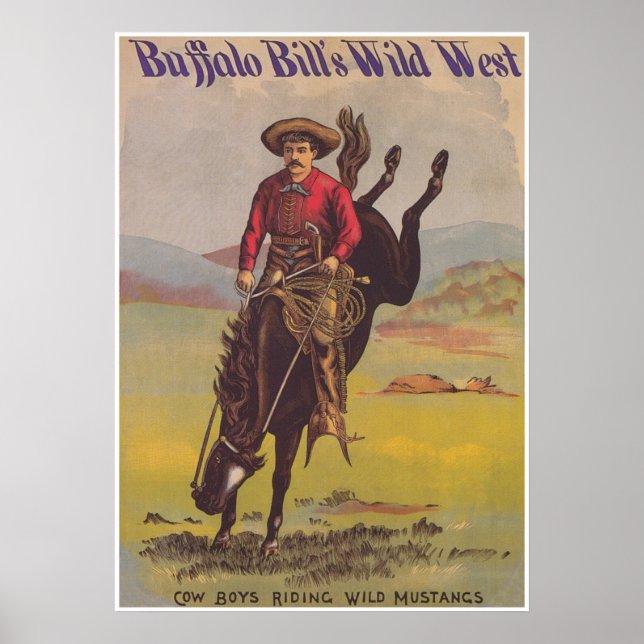 Buffalo Bill Wild West Show Poster vintage (Devant)
