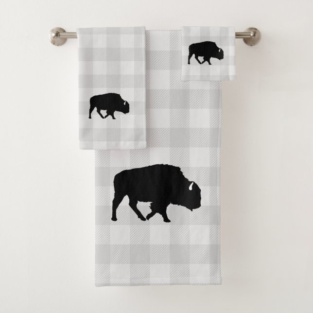 Buffalo Cabine Check Motif Serviette de bain ensem (En situation)
