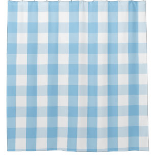 Buffalo Check Baby Blue White Douche rideau