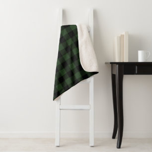 Buffalo check Celtic Green and Black Squares Plaid