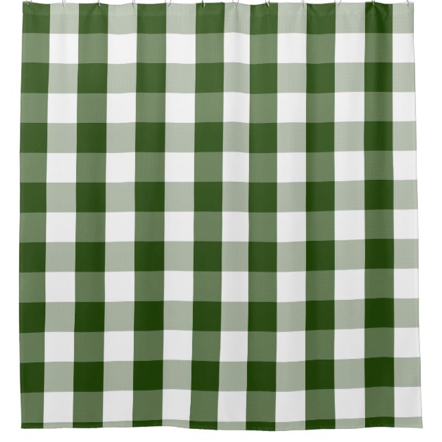 Buffalo Check Rustic Green White Douche rideau (Devant)