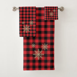 Buffalo Check Snowflake Motif Ensemble de serviett